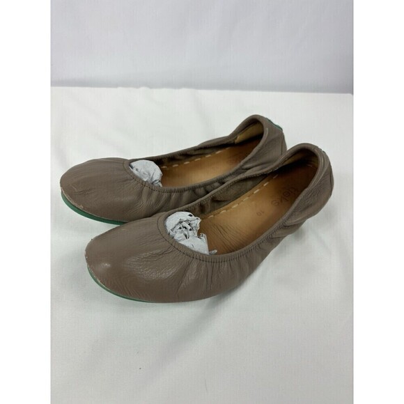 Tieks by Gavriel Ballet Flats Taupe Brown Leather 10 Foldable - Picture 3 of 15